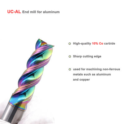 Carbide 3-Flute DLC Coated End Mill untuk Aluminium dan Tembaga